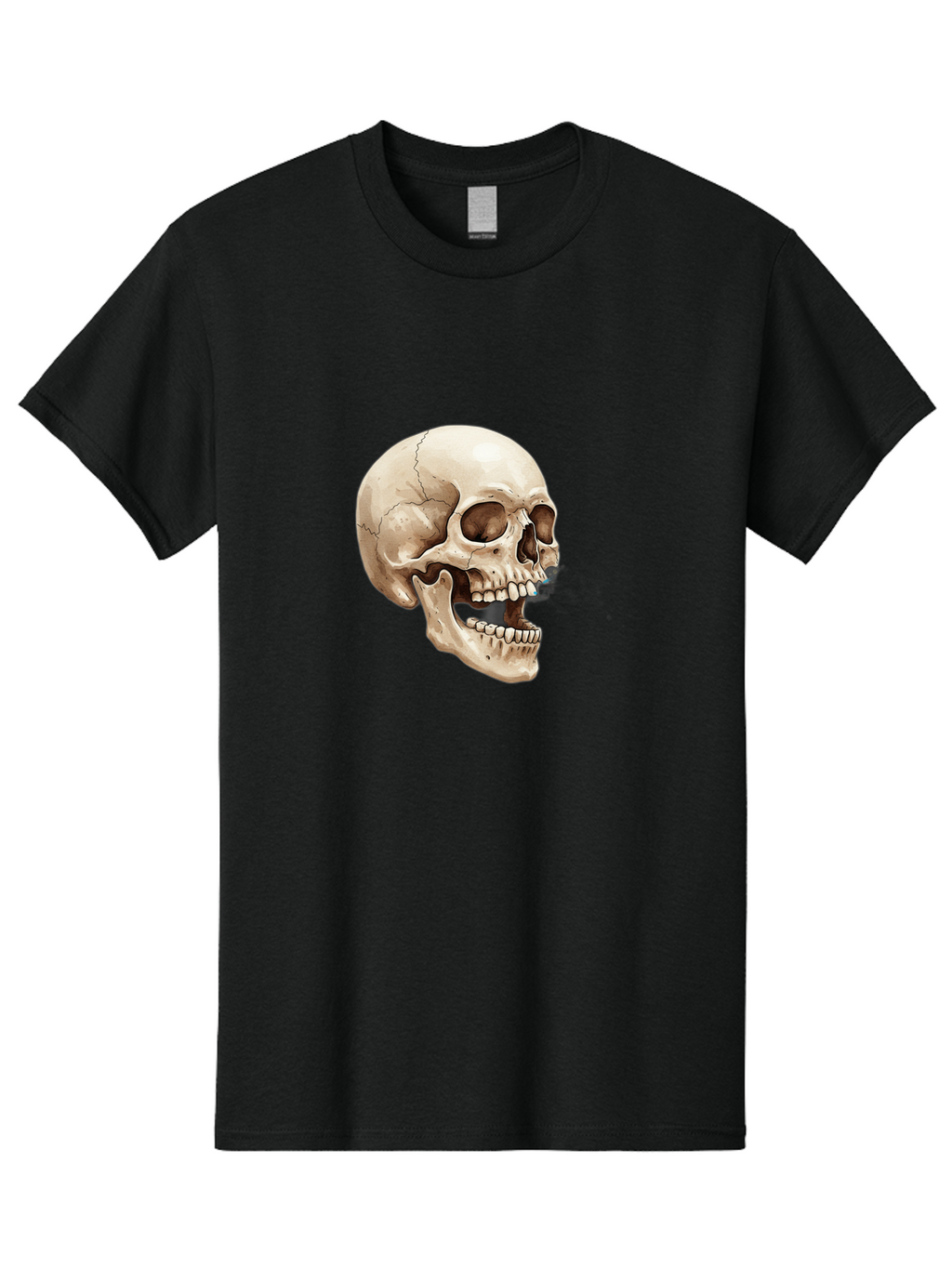 Skull Men'S Graphic Tee, 100% Cotton, Comfortable Casual Summer Wear, Machine Washable, Human Skull, Skeletal Head, Jawbone, Teeth, Anatomy, Bones, Forensic Science, Medical Illustration, Skull Structure Bad627