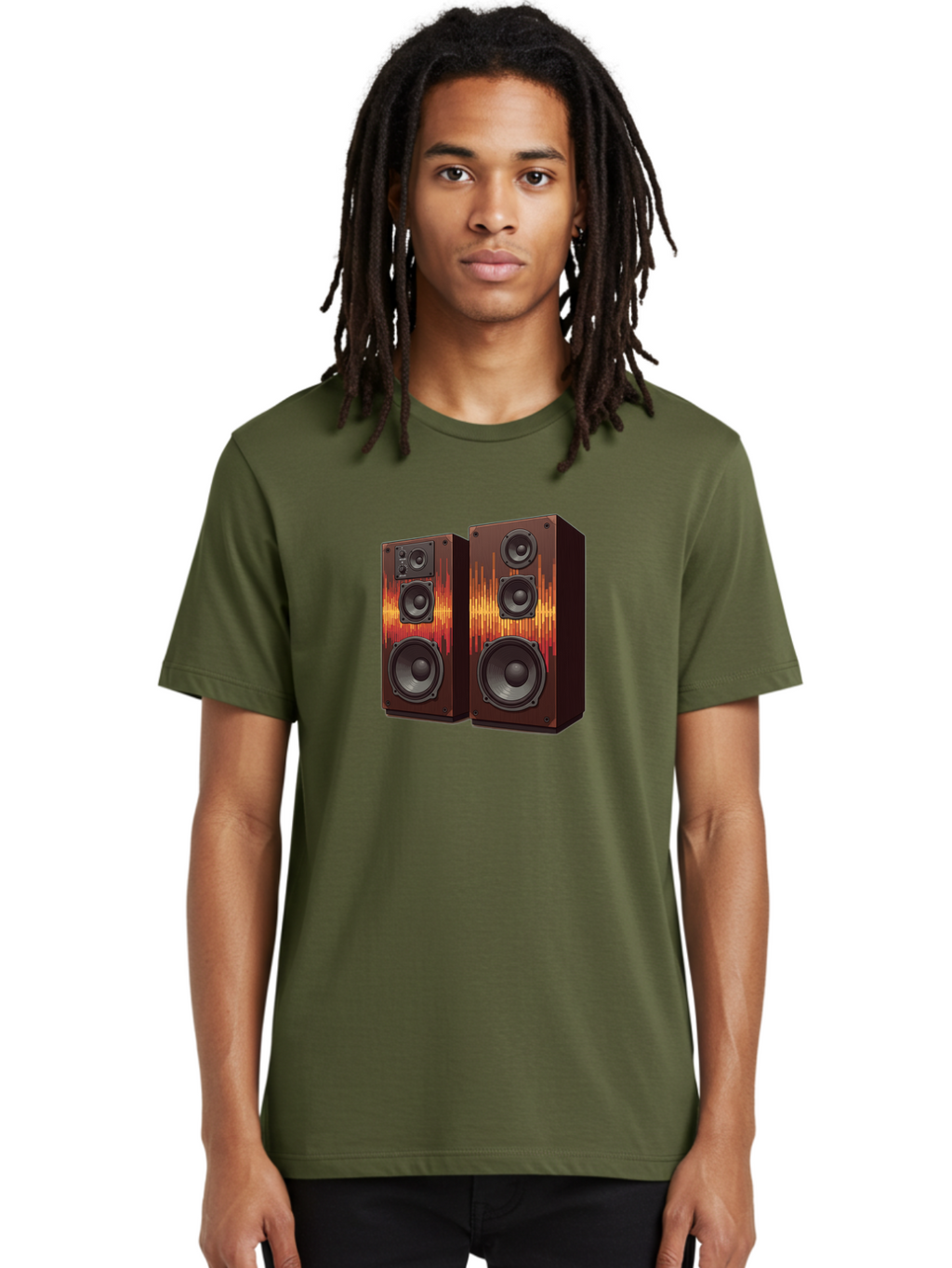 Sound-Wave-Speakers Men'S Graphic Tee, 100% Cotton, Comfortable Casual Summer Wear, Machine Washable, High-Quality Speakers, Home Audio System, Sound Wave Design, Speaker Cabinets, Audio Equipment, Music Lovers, Sound Technology, Bad656