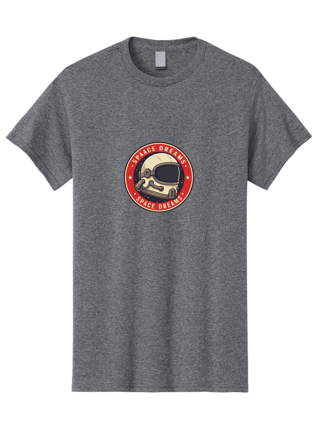 Space-Dreams-1 Men'S Graphic Tee, 100% Cotton, Comfortable Casual Summer Wear, Machine Washable, Space Helmet, Astronaut, Stars, Galaxy, Cosmic, Space Exploration, Futuristic, Sci-Fi, Dreams, Adventure, Space Dreams Logo, White Stars Bad657