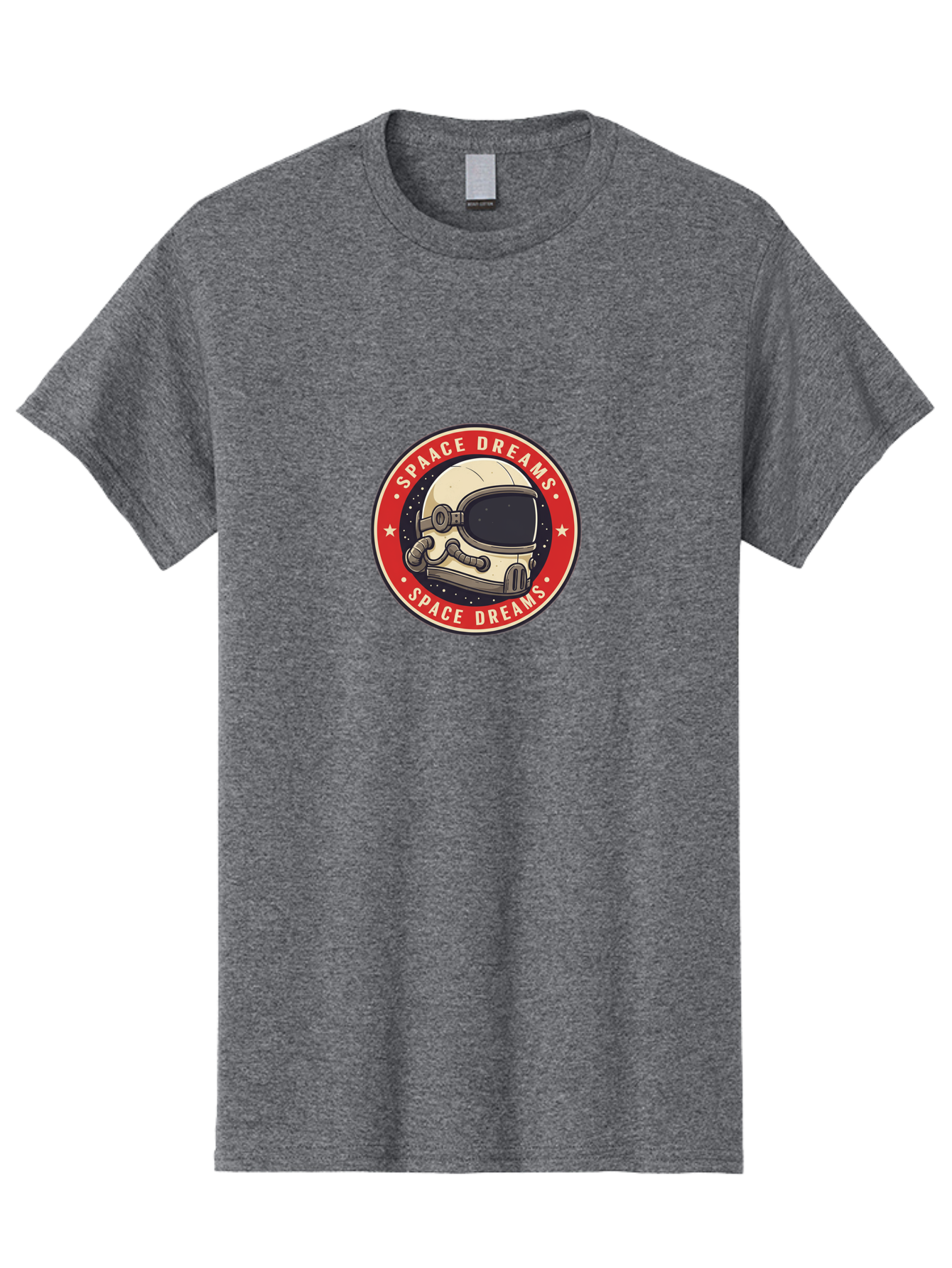 Space-Dreams-1 Men'S Graphic Tee, 100% Cotton, Comfortable Casual Summer Wear, Machine Washable, Space Helmet, Astronaut, Stars, Galaxy, Cosmic, Space Exploration, Futuristic, Sci-Fi, Dreams, Adventure, Space Dreams Logo, White Stars Bad657