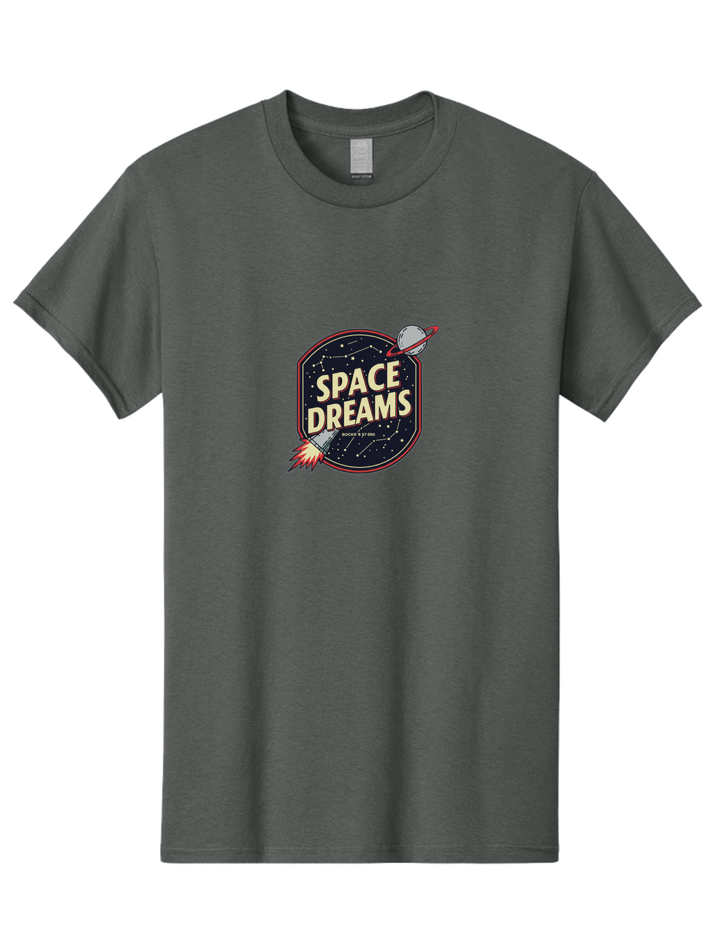 Space-Dreams-3 Men'S Graphic Tee, 100% Cotton, Comfortable Casual Summer Wear, Machine Washable, Space Dreams, Rocket Ship, Stars, Constellations, Planet, Galaxy, Outer Space, Futuristic Design, Retro Style, Vintage Vibe, Space Travel Bad659