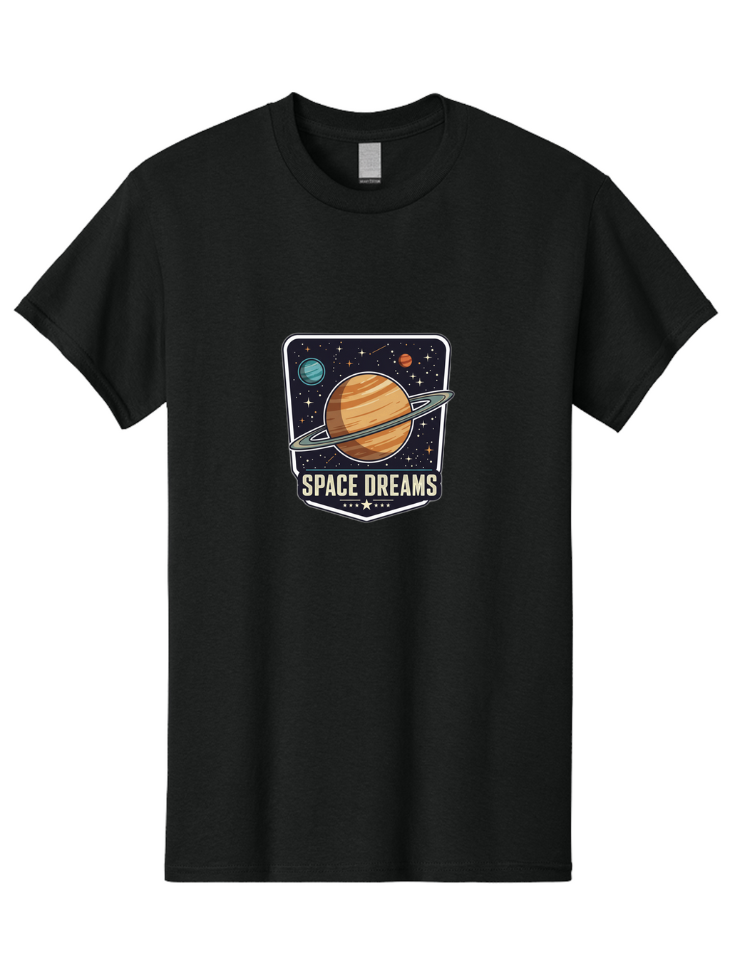 Space-Dreams Men'S Graphic Tee, 100% Cotton, Comfortable Casual Summer Wear, Machine Washable, Saturn Planet, Ringed Planet, Space Logo, Celestial Design, Astronomy, Planetary System, Stars, Cosmic Landscape, Science Fiction Bad665