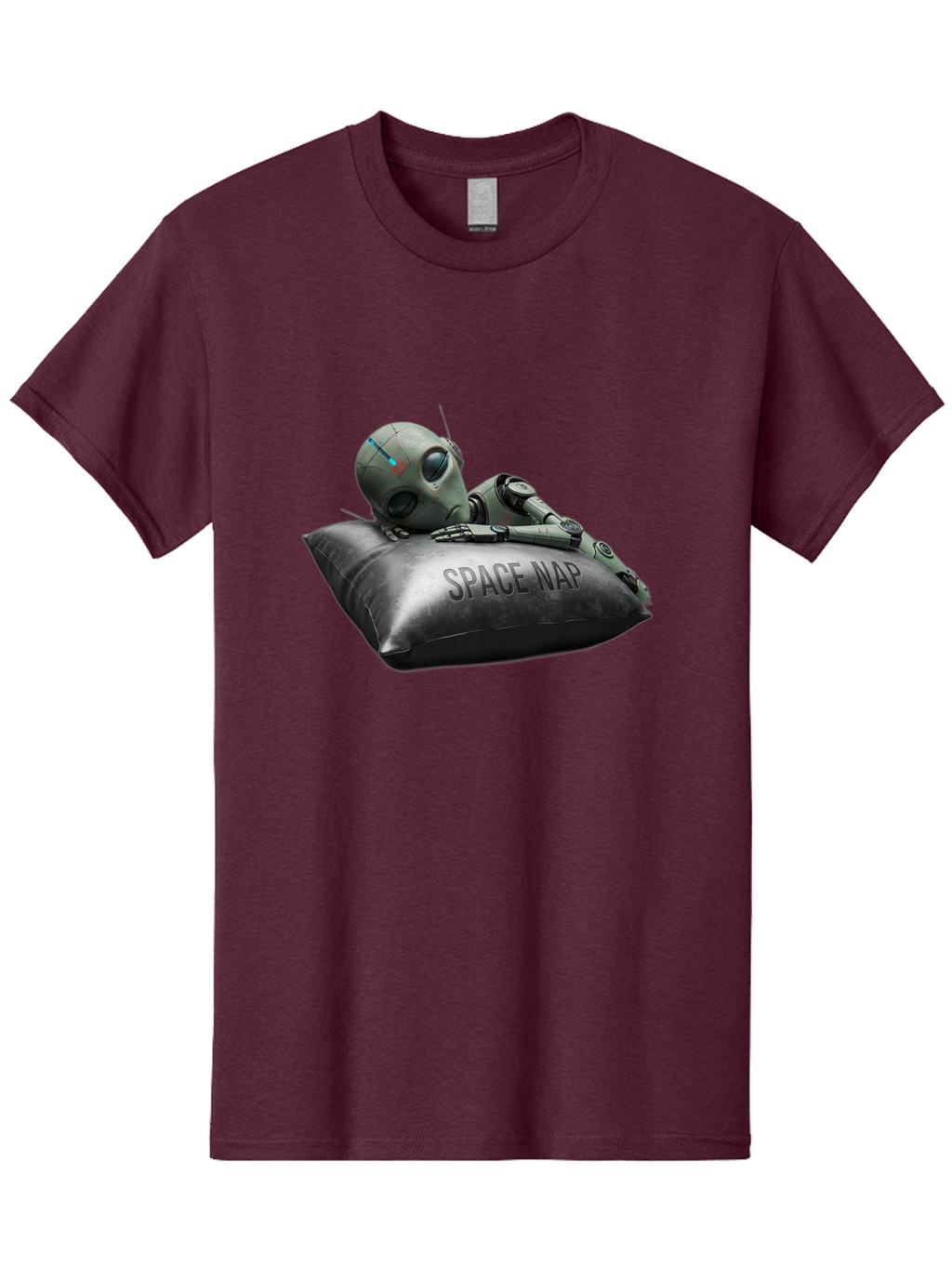 Space-Nap-1 Men'S Graphic Tee, 100% Cotton, Comfortable Casual Summer Wear, Machine Washable, Robot Sleeping, Space Nap, Futuristic Design, Metallic Surface, Robotic Relaxation, Digital Art, Sleeping Robot, Sci-Fi Concept, Futuristic Rest, Bad666