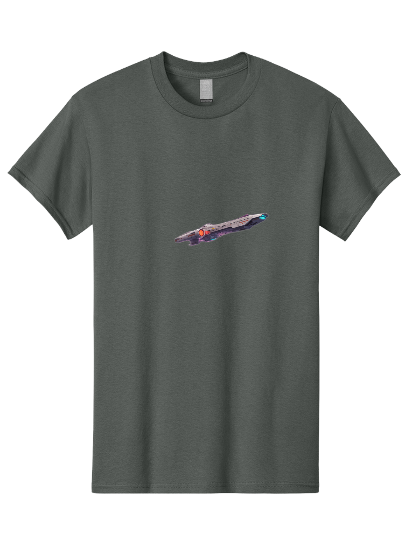 Spaceship-Vector-Graphic Men'S Graphic Tee, 100% Cotton, Comfortable Casual Summer Wear, Machine Washable, Futuristic Spaceship, Sci-Fi, Space Exploration, Video Game Graphics, Futuristic Design, Sleek Spaceship, Modern Technology, Bad676