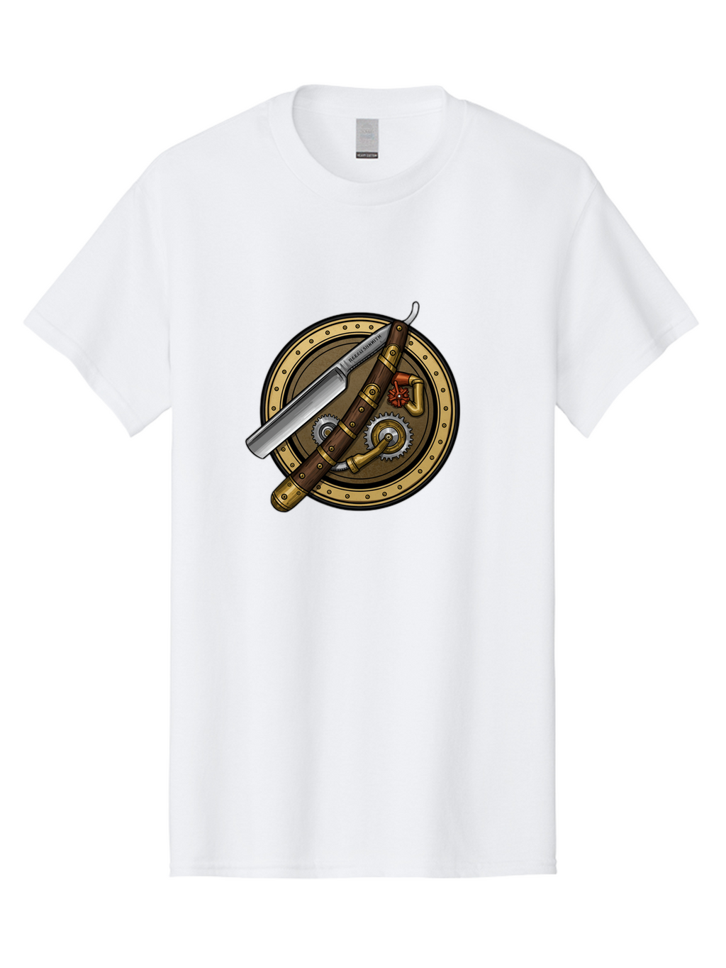 Steampunk-Pliers-And-Knife Men'S Graphic Tee, 100% Cotton, Comfortable Casual Summer Wear, Machine Washable, Steampunk-Themed, Vintage, Retro, Sci-Fi, Fantasy, Gear, Machinery, Industrial Design, Fantasy Art, Steampunk Style, Unique Bad718