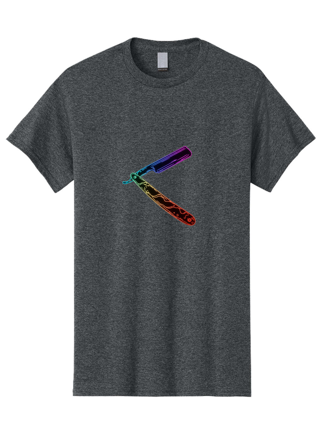 Straight-Razor-4 Men'S Graphic Tee, 100% Cotton, Comfortable Casual Summer Wear, Machine Washable, Straight Razor, Vintage Grooming, Classic Shaving, Sharp Blade, Elegant Design, Traditional Barber, Precision Cutting, Detailed Handle, Bad730