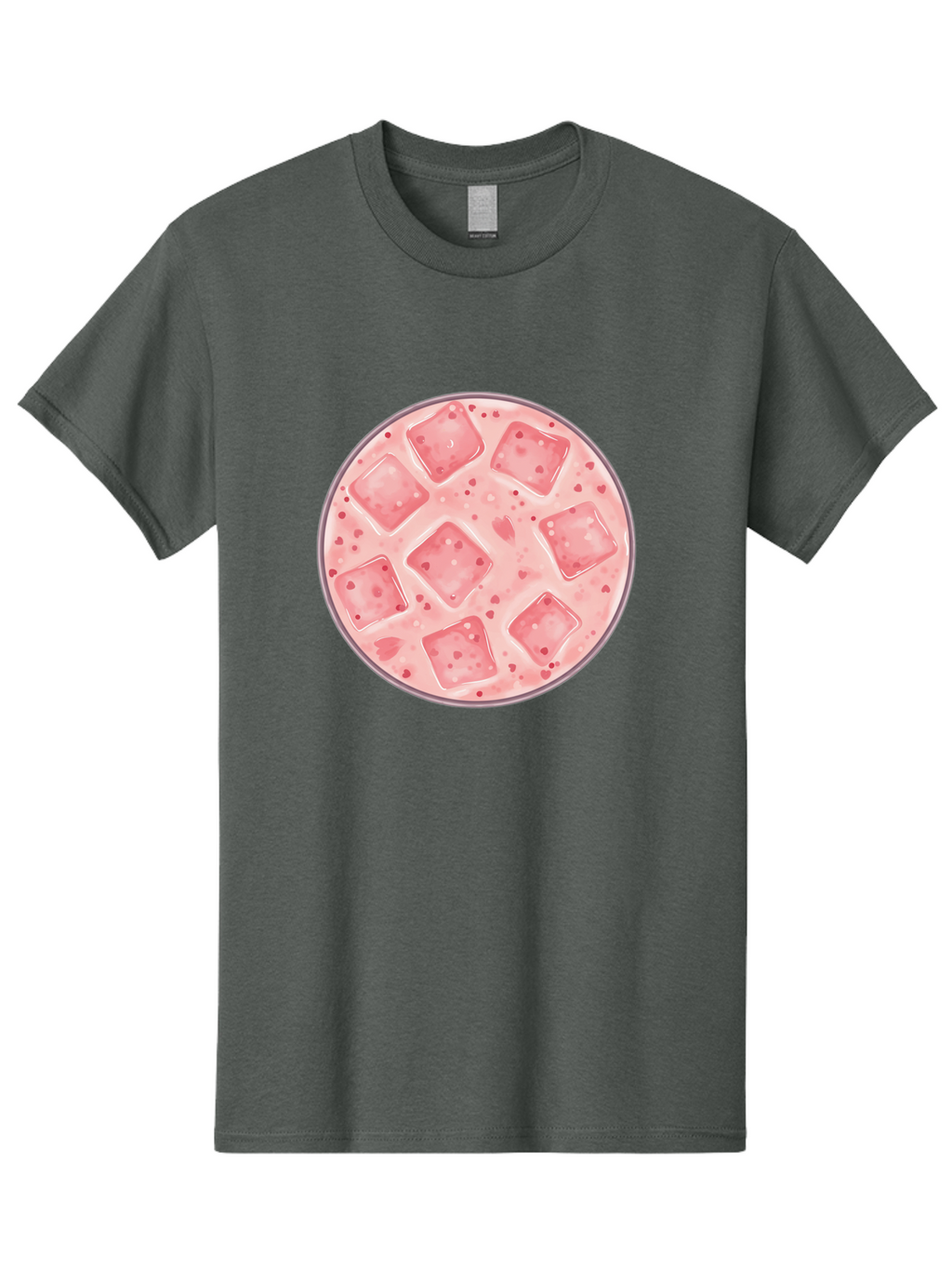 Strawberry-Smoothie Men'S Graphic Tee, 100% Cotton, Comfortable Casual Summer Wear, Machine Washable, Pink Drink, Ice Cubes, Refreshing Beverage, Summer Drink, Cold Drink, Fruity Flavor, Sweet Treat, Cocktail, Ice Cold, Drink With Ice Bad741