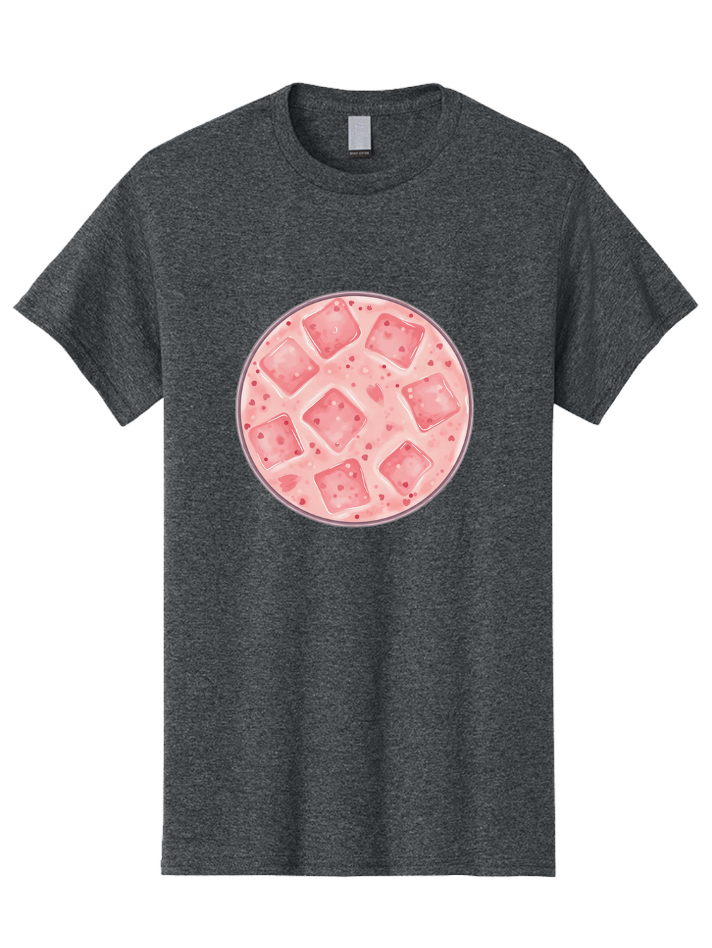 Strawberry-Smoothie Men'S Graphic Tee, 100% Cotton, Comfortable Casual Summer Wear, Machine Washable, Pink Drink, Ice Cubes, Refreshing Beverage, Summer Drink, Cold Drink, Fruity Flavor, Sweet Treat, Cocktail, Ice Cold, Drink With Ice Bad741