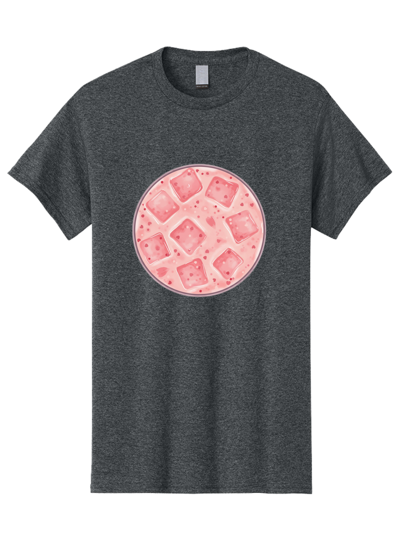 Strawberry-Smoothie Men'S Graphic Tee, 100% Cotton, Comfortable Casual Summer Wear, Machine Washable, Pink Drink, Ice Cubes, Refreshing Beverage, Summer Drink, Cold Drink, Fruity Flavor, Sweet Treat, Cocktail, Ice Cold, Drink With Ice Bad741