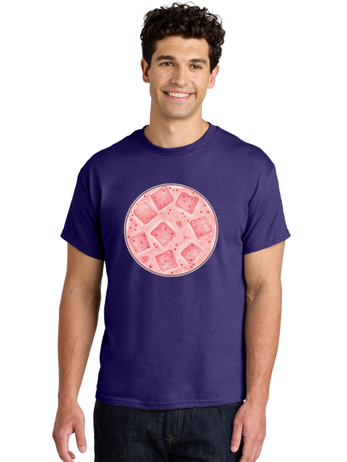 Strawberry-Smoothie Men'S Graphic Tee, 100% Cotton, Comfortable Casual Summer Wear, Machine Washable, Pink Drink, Ice Cubes, Refreshing Beverage, Summer Drink, Cold Drink, Fruity Flavor, Sweet Treat, Cocktail, Ice Cold, Drink With Ice Bad741