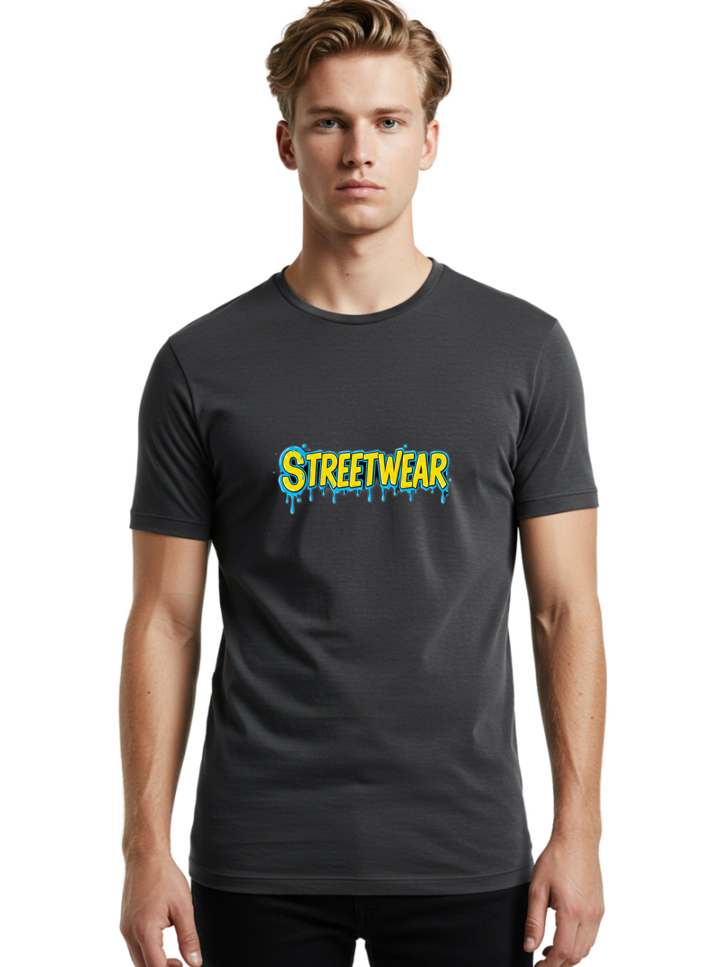Streetwear-3 Men'S Graphic Tee, 100% Cotton, Comfortable Casual Summer Wear, Machine Washable, Graffiti Style, Streetwear Fashion, Urban Clothing, Trendy Apparel, Drip Art, Bold Typography, Vibrant Colors, Street Style Bad744