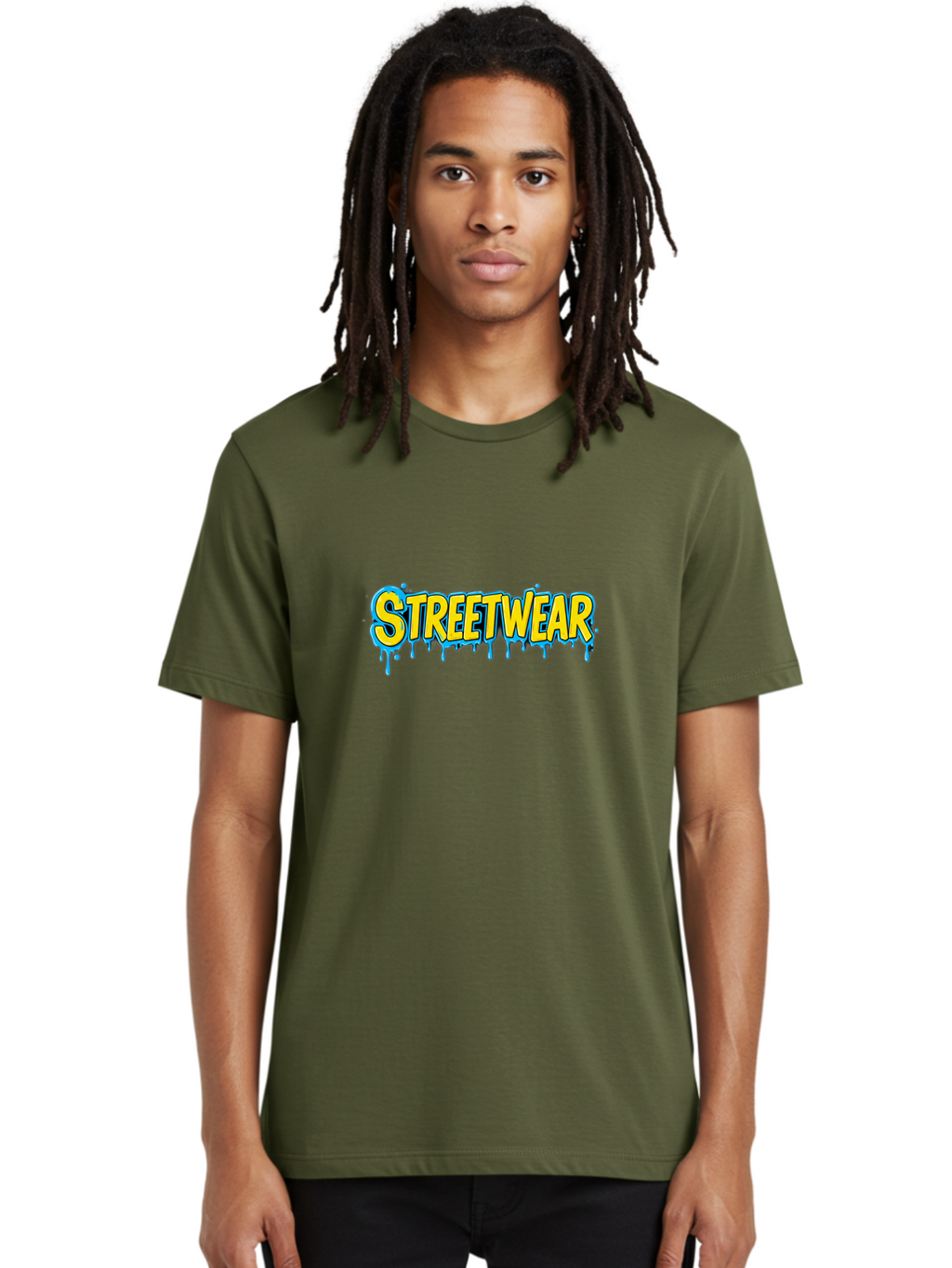 Streetwear-3 Men'S Graphic Tee, 100% Cotton, Comfortable Casual Summer Wear, Machine Washable, Graffiti Style, Streetwear Fashion, Urban Clothing, Trendy Apparel, Drip Art, Bold Typography, Vibrant Colors, Street Style Bad744