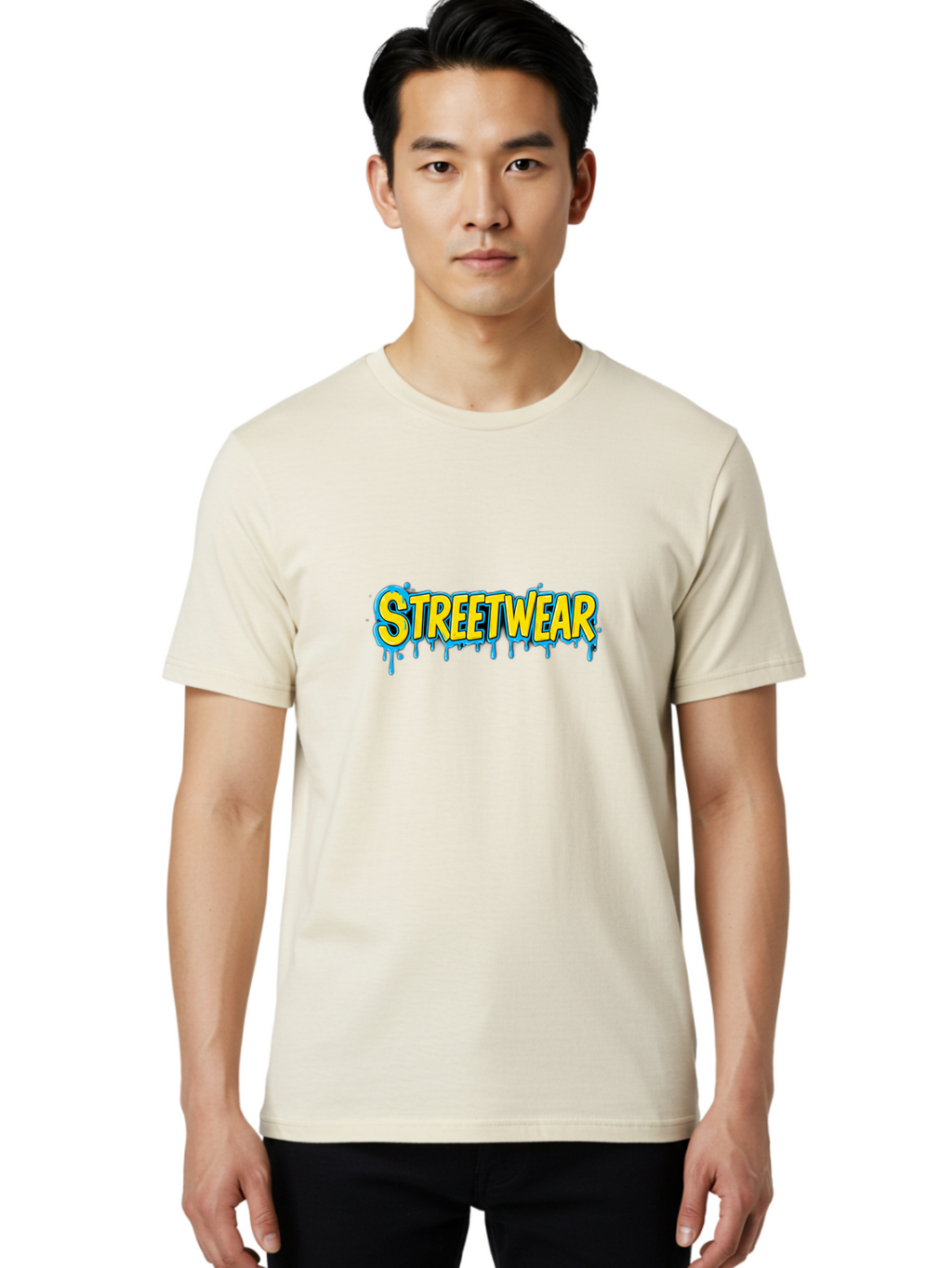 Streetwear-3 Men'S Graphic Tee, 100% Cotton, Comfortable Casual Summer Wear, Machine Washable, Graffiti Style, Streetwear Fashion, Urban Clothing, Trendy Apparel, Drip Art, Bold Typography, Vibrant Colors, Street Style Bad744