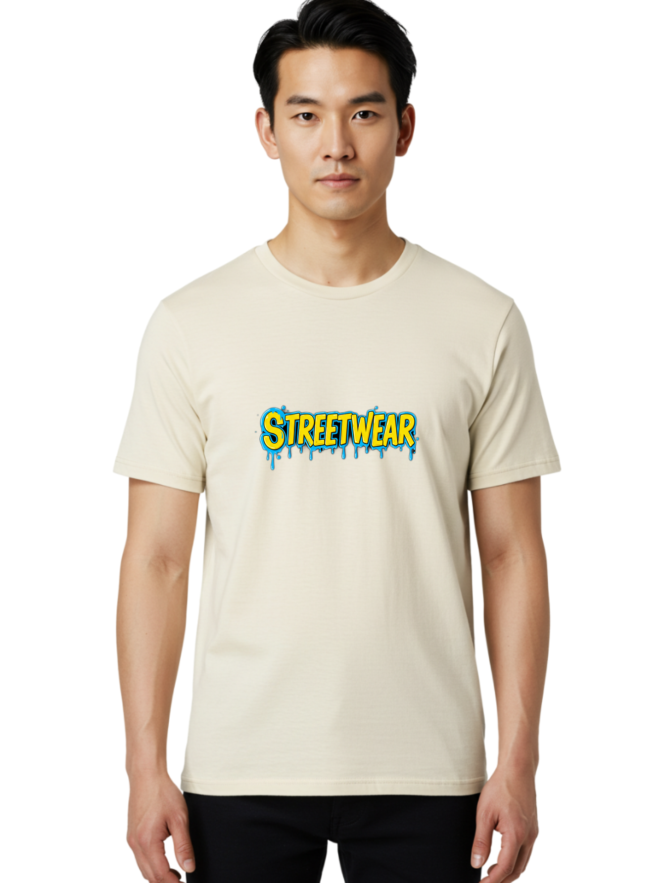 Streetwear-3 Men'S Graphic Tee, 100% Cotton, Comfortable Casual Summer Wear, Machine Washable, Graffiti Style, Streetwear Fashion, Urban Clothing, Trendy Apparel, Drip Art, Bold Typography, Vibrant Colors, Street Style Bad744
