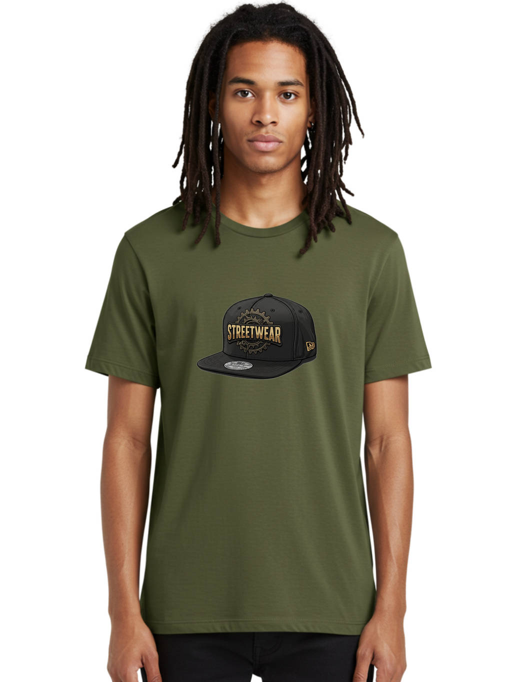 Streetwear-Baseball-Cap Men'S Graphic Tee, 100% Cotton, Comfortable Casual Summer Wear, Machine Washable, Streetwear Fashion, Baseball Cap, Urban Style, Trendy Accessories, Casual Wear, Streetwear Clothing, New Era Cap, Gear Design, Bad745