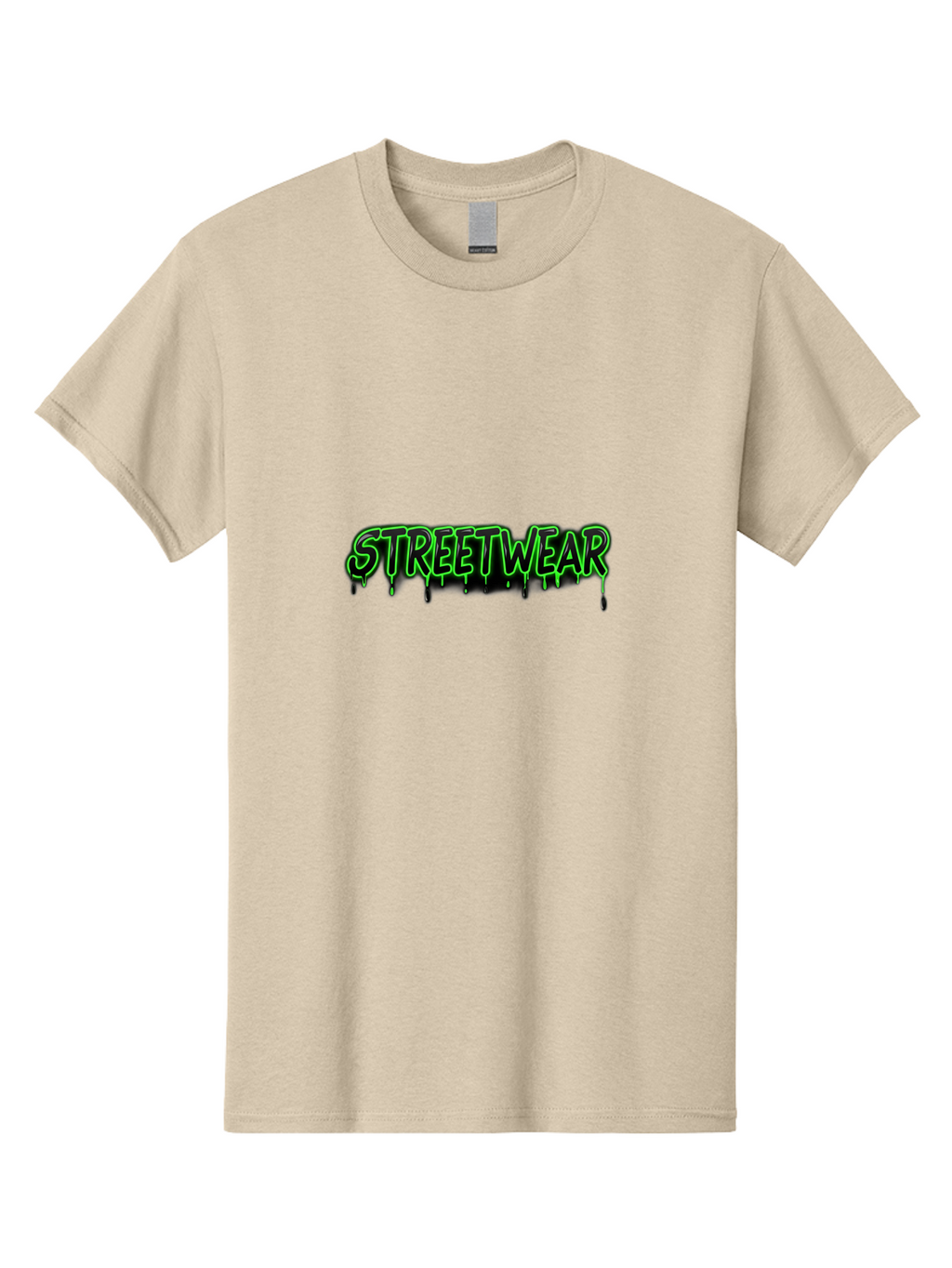Streetwear Men'S Graphic Tee, 100% Cotton, Comfortable Casual Summer Wear, Machine Washable, Streetwear Fashion, Urban Style, Graffiti Art, Black And Green Dripping Effect, Edgy Design, Modern Clothing, Trendy Aesthetic Bad746