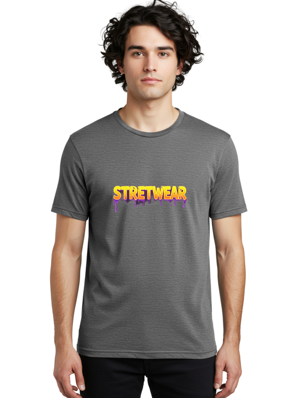 Stretwear-2 Men'S Graphic Tee, 100% Cotton, Comfortable Casual Summer Wear, Machine Washable, Streetwear Fashion, Urban Style, Bold Graphics, Graffiti Art, Vibrant Colors, Edgy Design, Youth Culture, Trendy Clothing Bad748