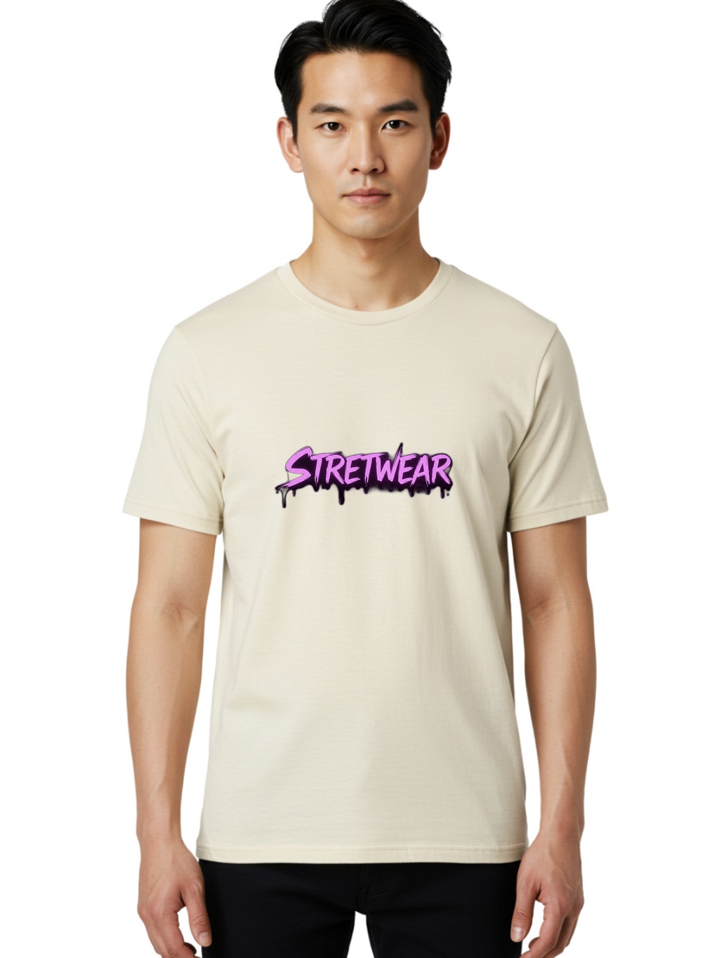 Stretwear-6 Men'S Graphic Tee, 100% Cotton, Comfortable Casual Summer Wear, Machine Washable, Streetwear Fashion, Urban Style, Graffiti Art, Pink Graffiti, Street Culture, Trendy Clothing, Bold Graphics, Edgy Design Bad752