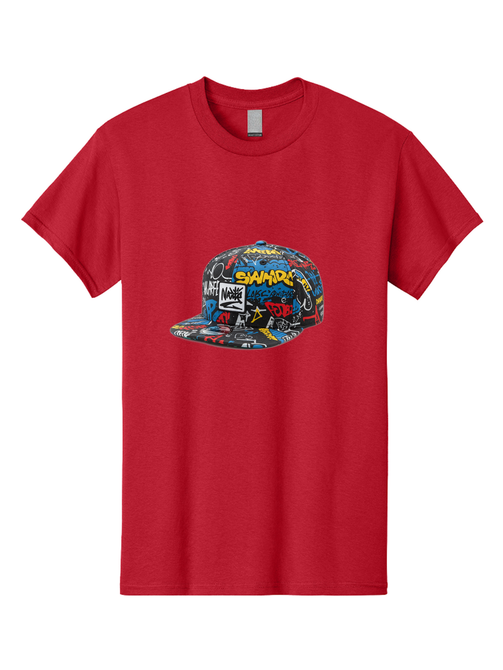Stussy-Graffiti-Baseball-Cap Men'S Graphic Tee, 100% Cotton, Comfortable Casual Summer Wear, Machine Washable, Graffiti Cap, Streetwear Fashion, Urban Style, Bold Designs, Vibrant Colors, Stüssy Branding, Casual Wear, Skateboarding Culture, Bad757