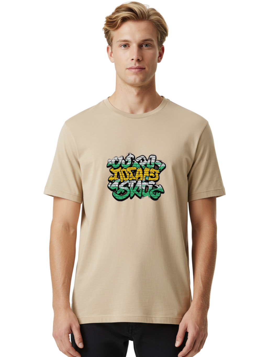 Suic-Society-Sk8 Men'S Graphic Tee, 100% Cotton, Comfortable Casual Summer Wear, Machine Washable, Graffiti Art, Street Art, Urban Culture, Graffiti Style, Vibrant Colors, Bold Typography, Edgy Design, Youth Culture, Creative Expression Bad794