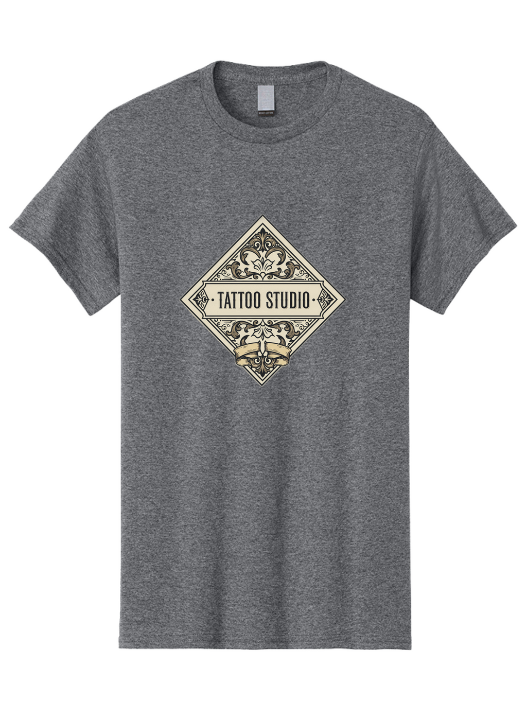 Tattoo-Studio-1 Men'S Graphic Tee, 100% Cotton, Comfortable Casual Summer Wear, Machine Washable, Tattoo Studio Logo, Vintage Design, Ornate Details, Floral Patterns, Classic Typography, Tattoo Parlor Branding, Ink Art, Body Art Studio Bad815