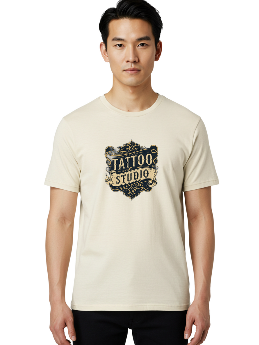 Tattoo-Studio-2 Men'S Graphic Tee, 100% Cotton, Comfortable Casual Summer Wear, Machine Washable, Tattoo Studio, Vintage Logo, Ornate Design, Classic Typography, Body Art, Tattoo Parlor, Ink Art, Tattoo Artist Bad816
