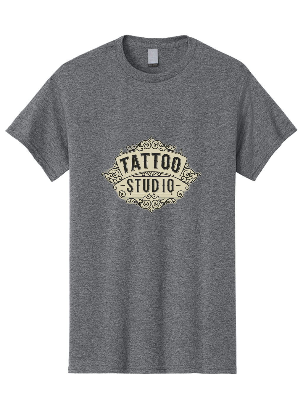 Tattoo-Studio-4 Men'S Graphic Tee, 100% Cotton, Comfortable Casual Summer Wear, Machine Washable, Tattoo Studio, Vintage Logo, Ornate Design, Black And White, Tattoo Art, Body Art, Tattoo Parlor, Ink Studio Bad818