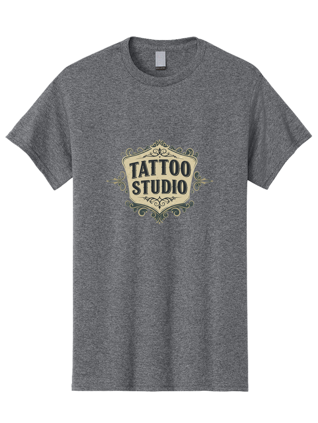 Tattoo-Studio-5 Men'S Graphic Tee, 100% Cotton, Comfortable Casual Summer Wear, Machine Washable, Tattoo Studio, Tattoo Art, Body Art, Ink Designs, Tattoo Parlor, Custom Tattoos, Intricate Details, Ornate Frames, Vintage Style Bad819