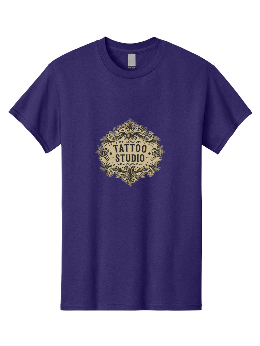 Tattoo-Studio-7 Men'S Graphic Tee, 100% Cotton, Comfortable Casual Summer Wear, Machine Washable, Tattoo Studio Logo, Vintage Design, Ornate Graphics, Classic Typography, Body Art, Tattoo Parlor, Intricate Details, Tattoo Artists Bad821