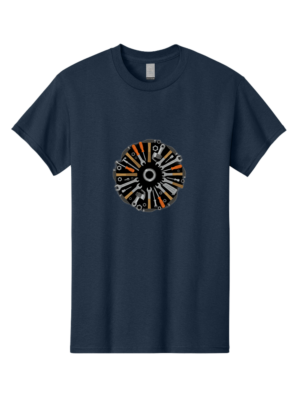 Tool-Wheel Men'S Graphic Tee, 100% Cotton, Comfortable Casual Summer Wear, Machine Washable, Wrenches, Screwdrivers, Pliers, Hand Tools, Diy, Toolbox, Hardware, Mechanics, Repair, Maintenance Bad846