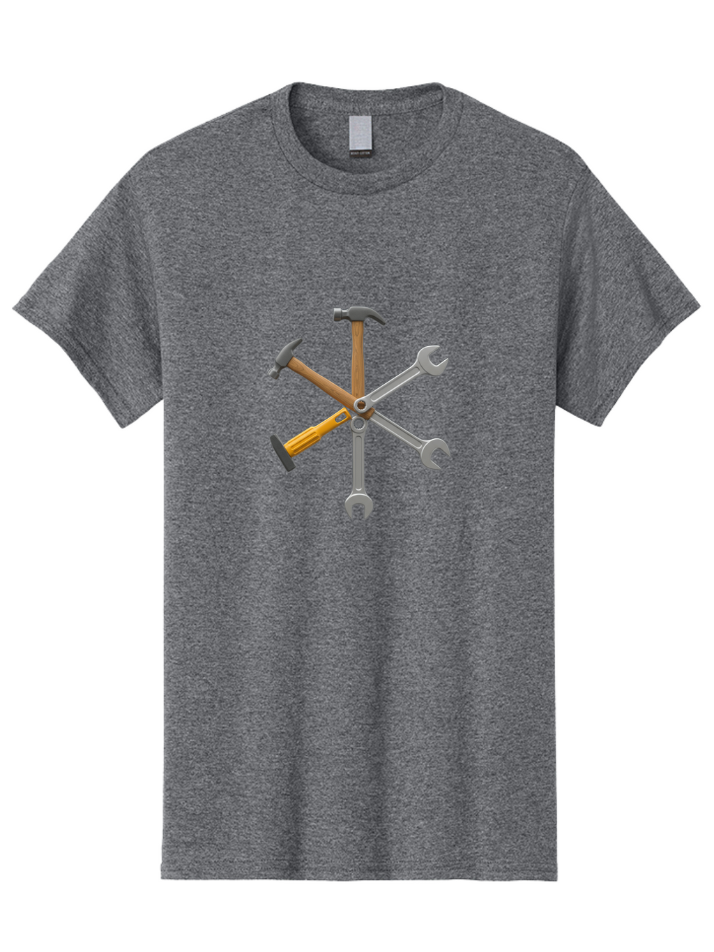 Tools Men'S Graphic Tee, 100% Cotton, Comfortable Casual Summer Wear, Machine Washable, Hammer, Screwdriver, Wrenches, Diy Tools, Hand Tools, Hardware, Toolset, Carpentry Tools, Construction Equipment, Repair Tools Bad853