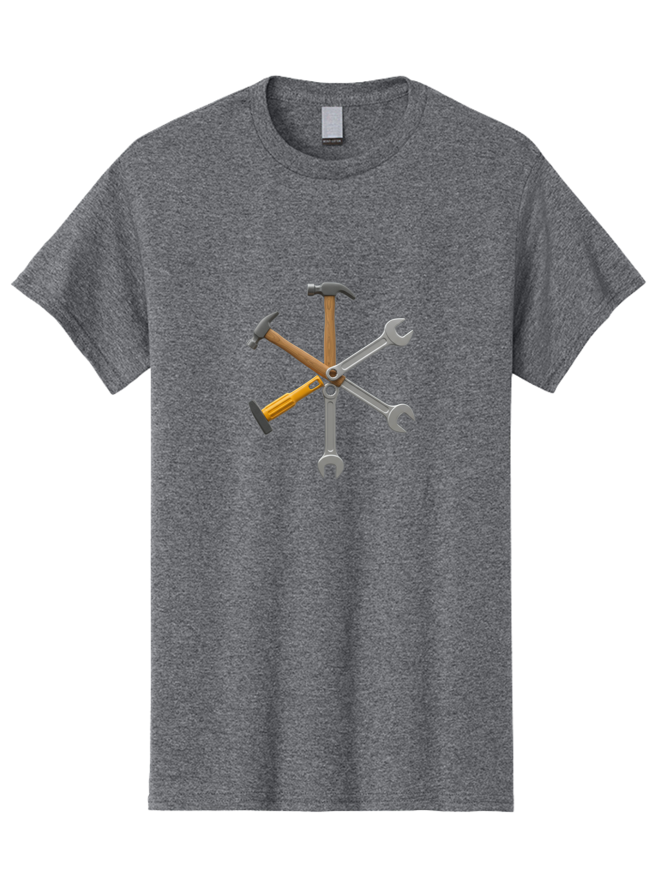Tools Men'S Graphic Tee, 100% Cotton, Comfortable Casual Summer Wear, Machine Washable, Hammer, Screwdriver, Wrenches, Diy Tools, Hand Tools, Hardware, Toolset, Carpentry Tools, Construction Equipment, Repair Tools Bad853