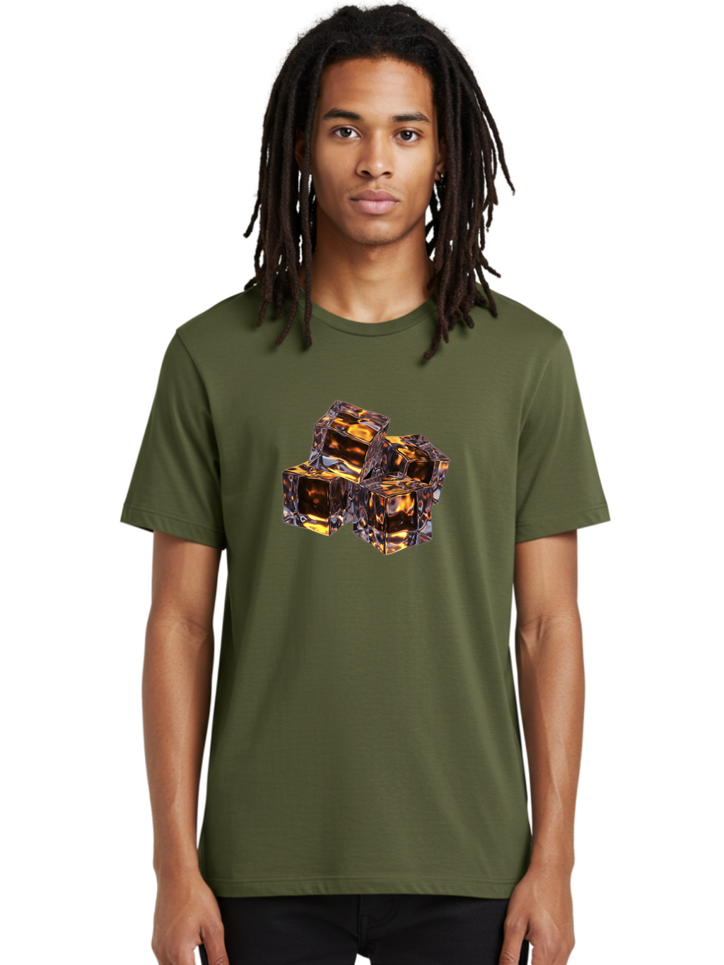 Transparent-Gold-Cubes Men'S Graphic Tee, 100% Cotton, Comfortable Casual Summer Wear, Machine Washable, Tigereye Gemstones, Golden Brown Gem, Tiger'S Eye, Precious Stones, Luxury Jewelry, Ornate Decor, Earthy Tones, Gemstone Collection, Bad857