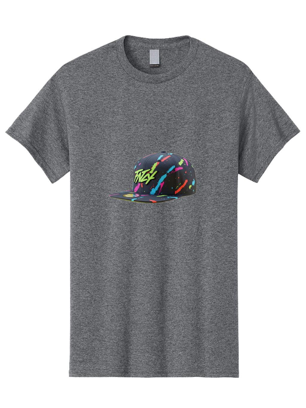 Twst-Baseball-Cap Men'S Graphic Tee, 100% Cotton, Comfortable Casual Summer Wear, Machine Washable, Graffiti Style Cap, Streetwear Fashion, Urban Clothing, Colorful Splatters, Trendy Accessories, Casual Wear, Flex Logo Bad870