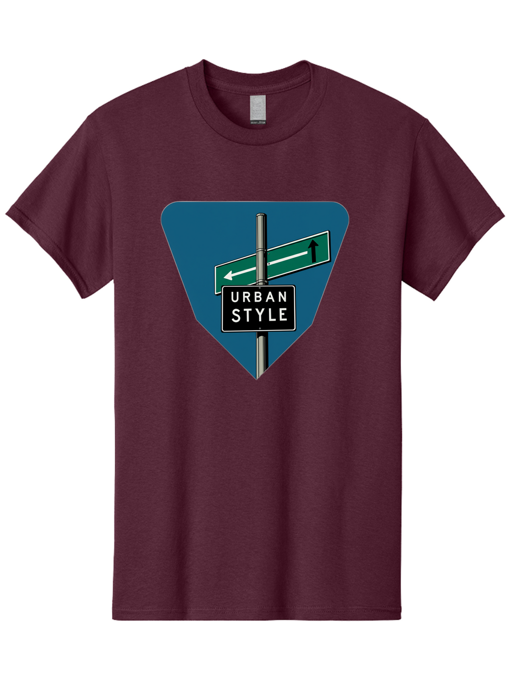 Urban-Style-2 Men'S Graphic Tee, 100% Cotton, Comfortable Casual Summer Wear, Machine Washable, Urban Style Signage, Directional Signs, City Navigation, Street Signs, Urban Direction, Urban Fashion Bad873