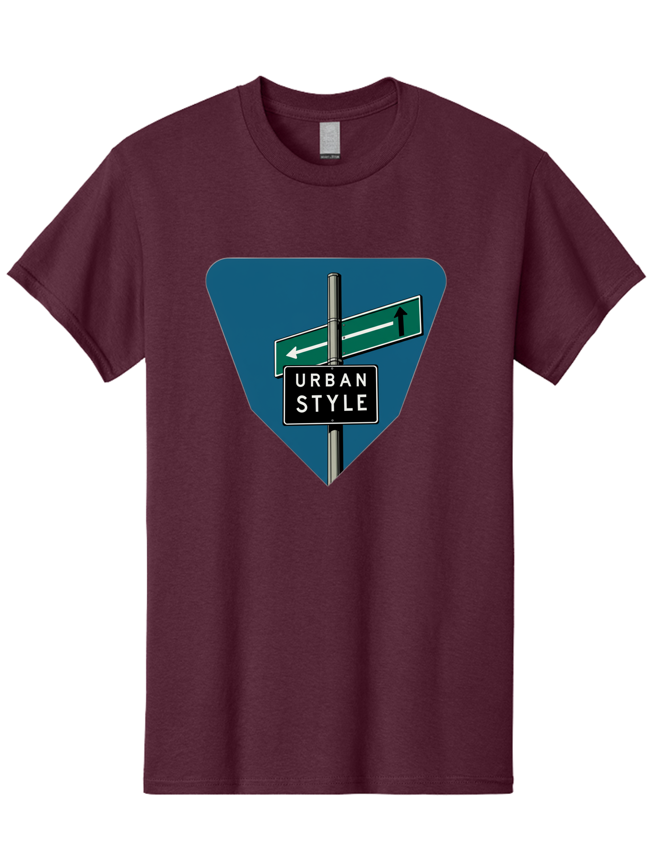 Urban-Style-2 Men'S Graphic Tee, 100% Cotton, Comfortable Casual Summer Wear, Machine Washable, Urban Style Signage, Directional Signs, City Navigation, Street Signs, Urban Direction, Urban Fashion Bad873