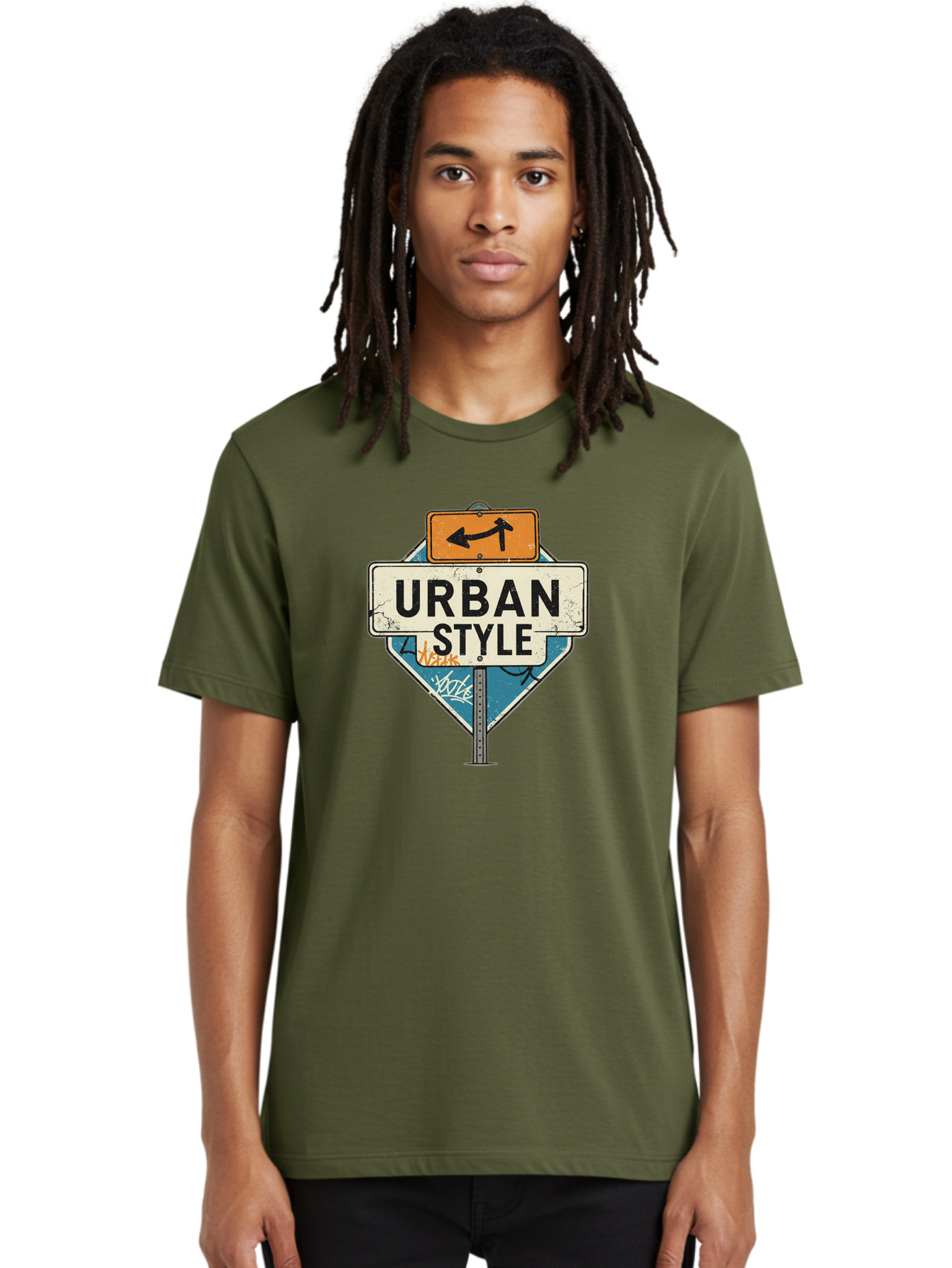 Urban-Style-3 Men'S Graphic Tee, 100% Cotton, Comfortable Casual Summer Wear, Machine Washable, Urban Style, Street Signs, Graffiti Art, Urban Culture, Street Fashion, City Life, Modern Aesthetic, Edgy Vibe, Urban Chic, Streetwear Style, Bad874