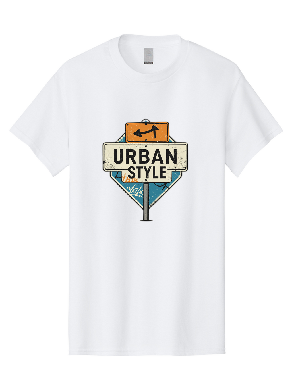 Urban-Style-3 Men'S Graphic Tee, 100% Cotton, Comfortable Casual Summer Wear, Machine Washable, Urban Style, Street Signs, Graffiti Art, Urban Culture, Street Fashion, City Life, Modern Aesthetic, Edgy Vibe, Urban Chic, Streetwear Style, Bad874