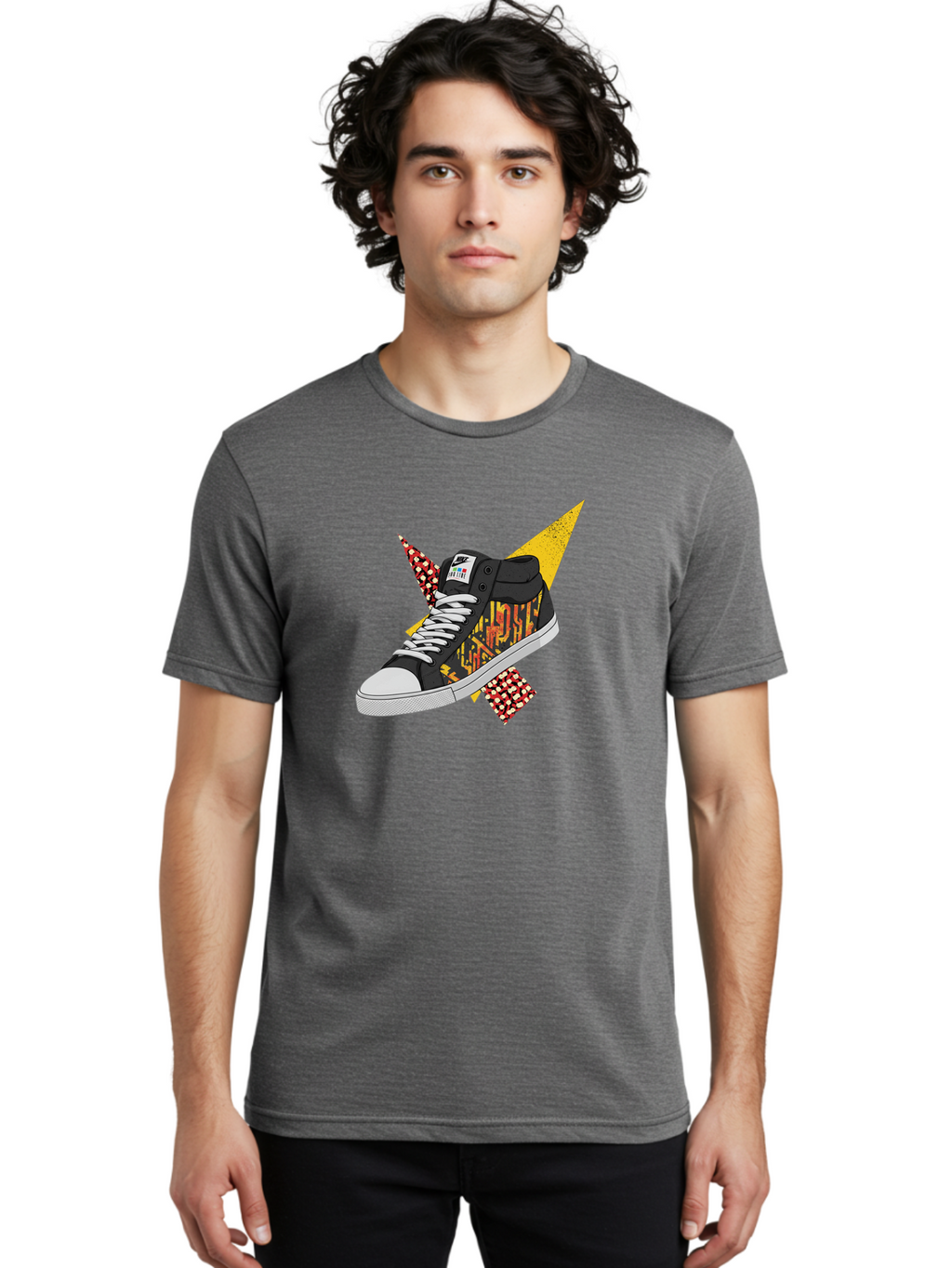 Vans Men'S Graphic Tee, 100% Cotton, Comfortable Casual Summer Wear, Machine Washable, Nike Sb Sneakers, Black And Yellow Design, White Laces, Streetwear Fashion, Skateboarding Shoes, Bold Graphics, Colorful Accents, Youth Culture Bad882