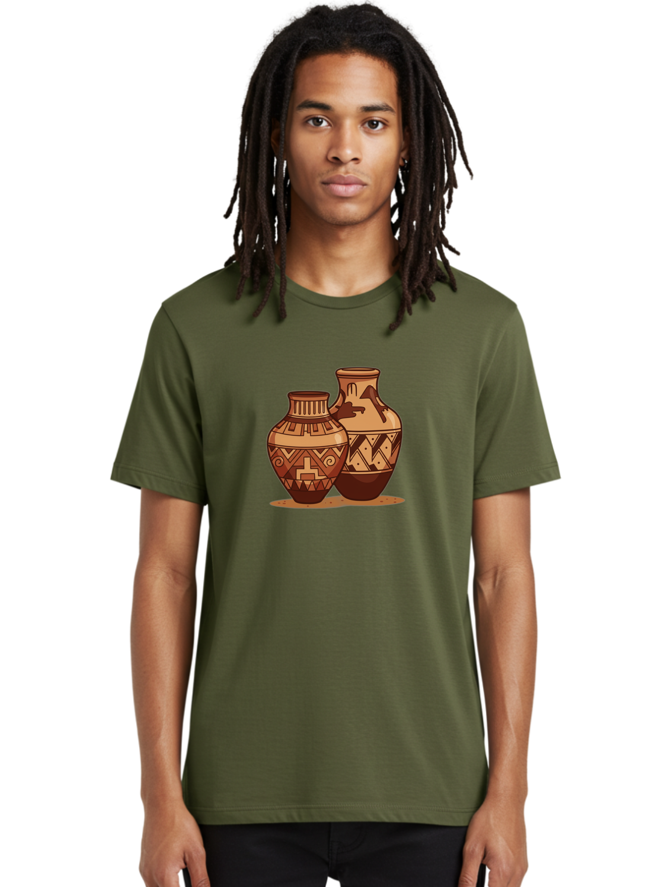 Vases Men'S Graphic Tee, 100% Cotton, Comfortable Casual Summer Wear, Machine Washable, Clay Pottery, Traditional Ceramics, Earthy Tones, Geometric Patterns, Tribal Designs, Cultural Heritage, Handmade Craftsmanship, Rustic Charm Bad885