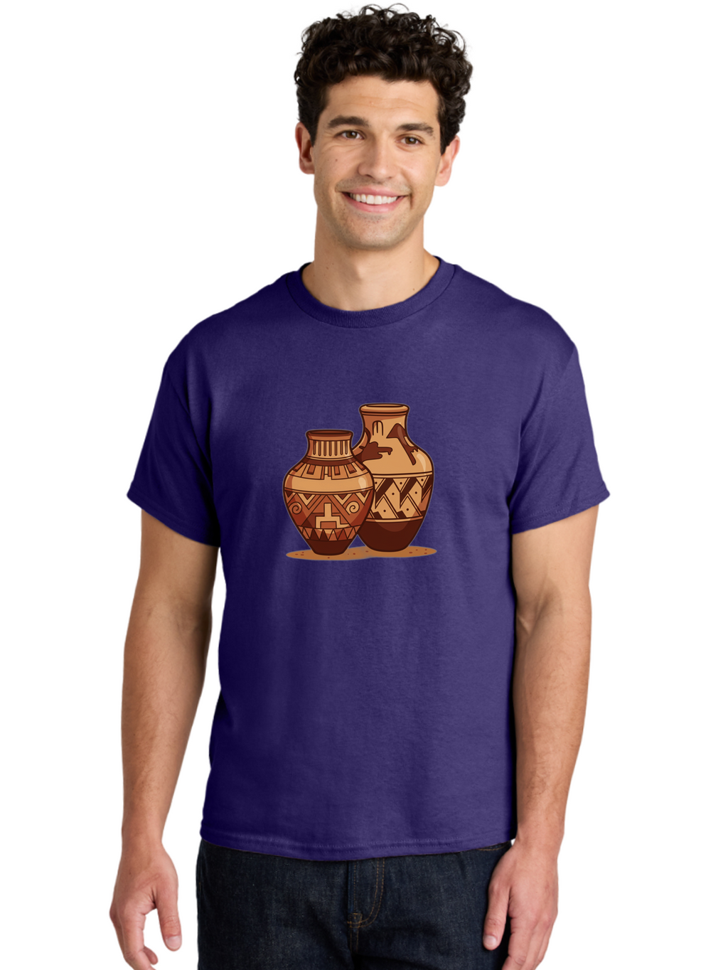 Vases Men'S Graphic Tee, 100% Cotton, Comfortable Casual Summer Wear, Machine Washable, Clay Pottery, Traditional Ceramics, Earthy Tones, Geometric Patterns, Tribal Designs, Cultural Heritage, Handmade Craftsmanship, Rustic Charm Bad885