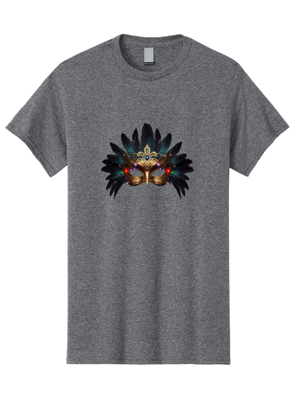 Venetian-Mask-2 Men'S Graphic Tee, 100% Cotton, Comfortable Casual Summer Wear, Machine Washable, Golden Mask, Venetian Mask, Carnival Attire, Masquerade Ball, Decorative Feathers, Gemstone Embellishments, Festive Accessories, Bad889