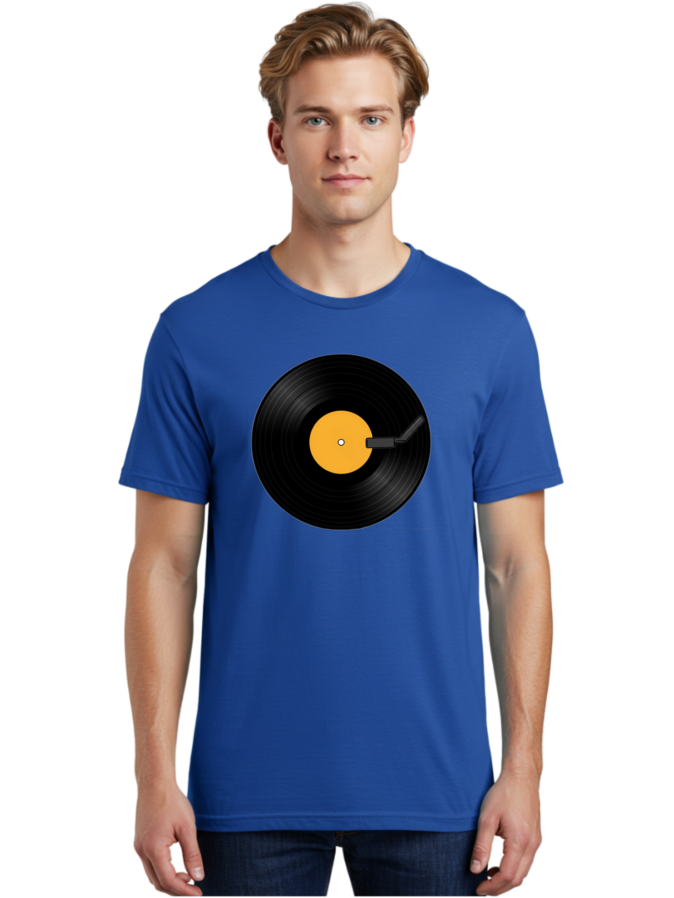 Vinyl-Record-Player-3 Men'S Graphic Tee, 100% Cotton, Comfortable Casual Summer Wear, Machine Washable, Vinyl Record, Record Player, Music Listening, Retro Audio, Classic Sound, Nostalgic Vibe, Music Culture Bad901