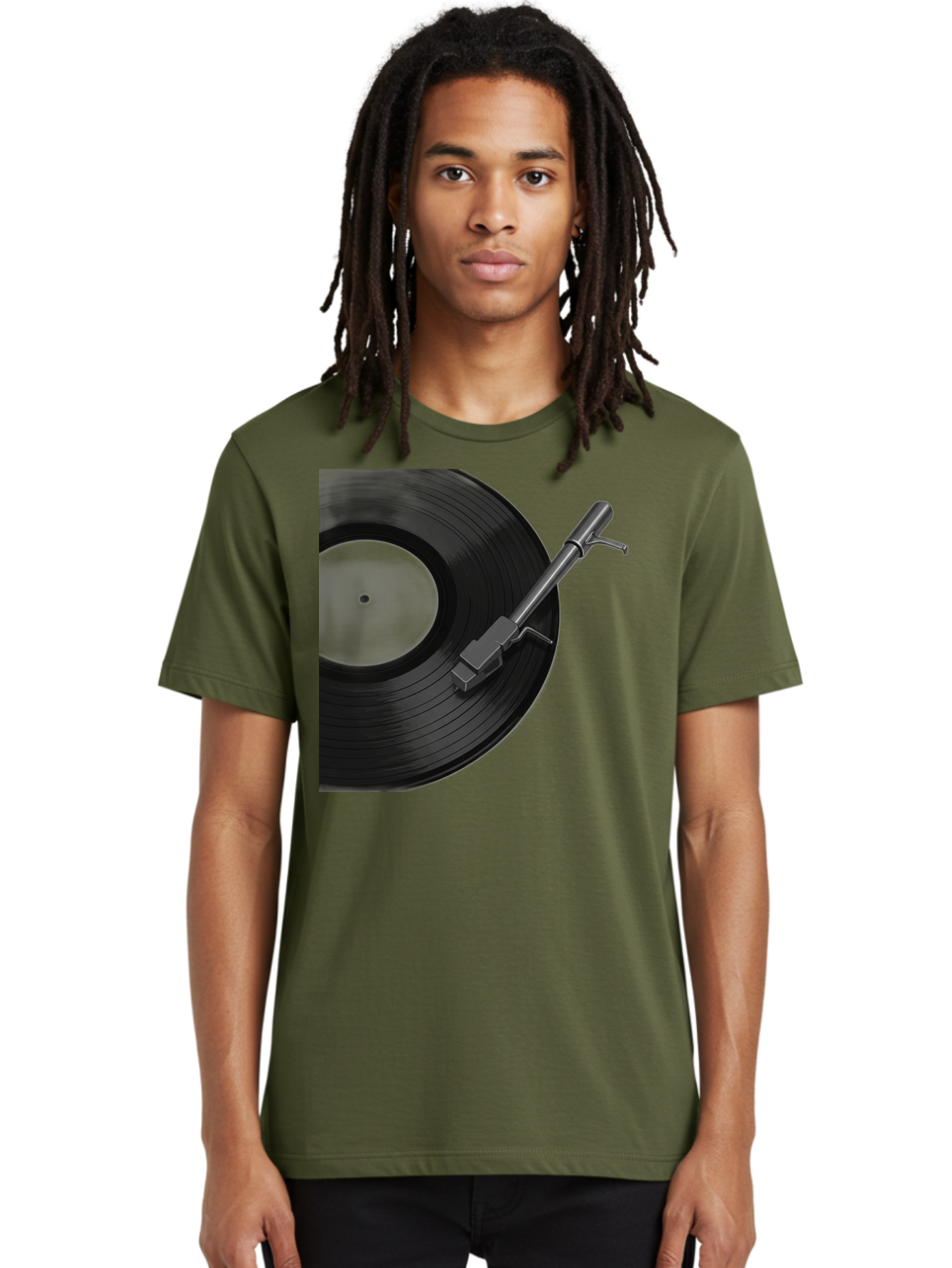Vinyl-Record Men'S Graphic Tee, 100% Cotton, Comfortable Casual Summer Wear, Machine Washable, Vinyl Record, Record Player, Turntable, Music Equipment, Dj Setup, Audio Technology, Analog Sound, Music Listening Bad905