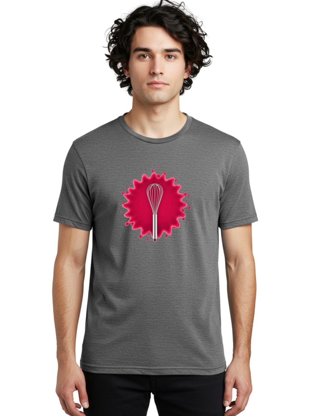 Whisk-1 Men'S Graphic Tee, 100% Cotton, Comfortable Casual Summer Wear, Machine Washable, Cooking Utensil, Kitchen Tool, Stainless Steel Whisk, Mixing, Blending, Recipe, Baking, Sweet Treats, Culinary, Cooking Essentials Bad912