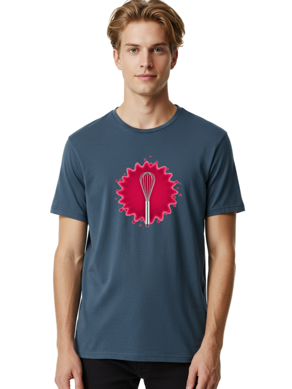 Whisk-1 Men'S Graphic Tee, 100% Cotton, Comfortable Casual Summer Wear, Machine Washable, Cooking Utensil, Kitchen Tool, Stainless Steel Whisk, Mixing, Blending, Recipe, Baking, Sweet Treats, Culinary, Cooking Essentials Bad912