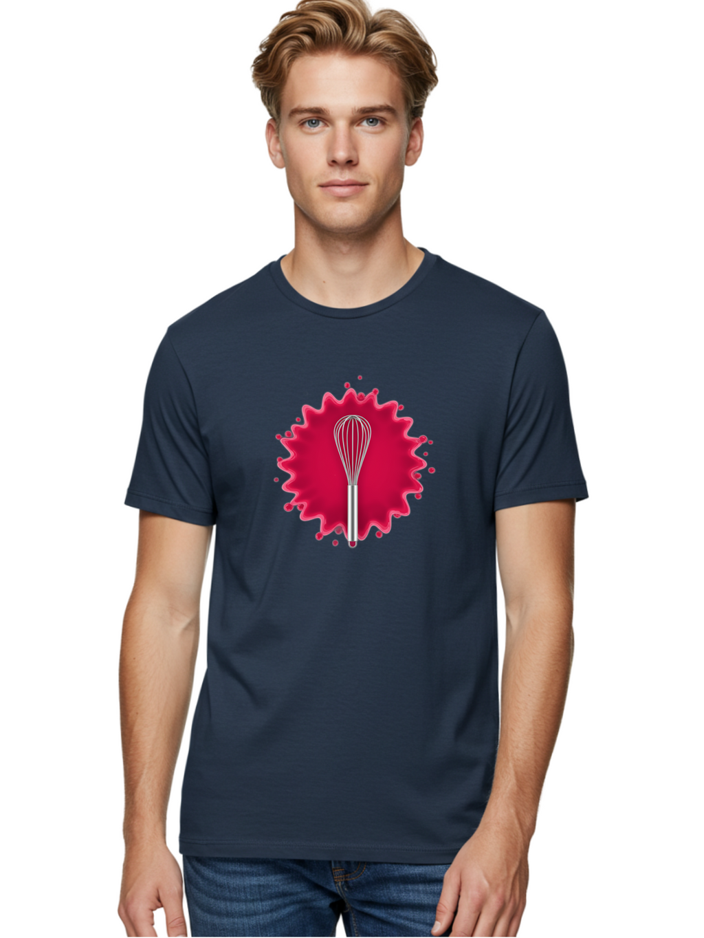 Whisk-1 Men'S Graphic Tee, 100% Cotton, Comfortable Casual Summer Wear, Machine Washable, Cooking Utensil, Kitchen Tool, Stainless Steel Whisk, Mixing, Blending, Recipe, Baking, Sweet Treats, Culinary, Cooking Essentials Bad912