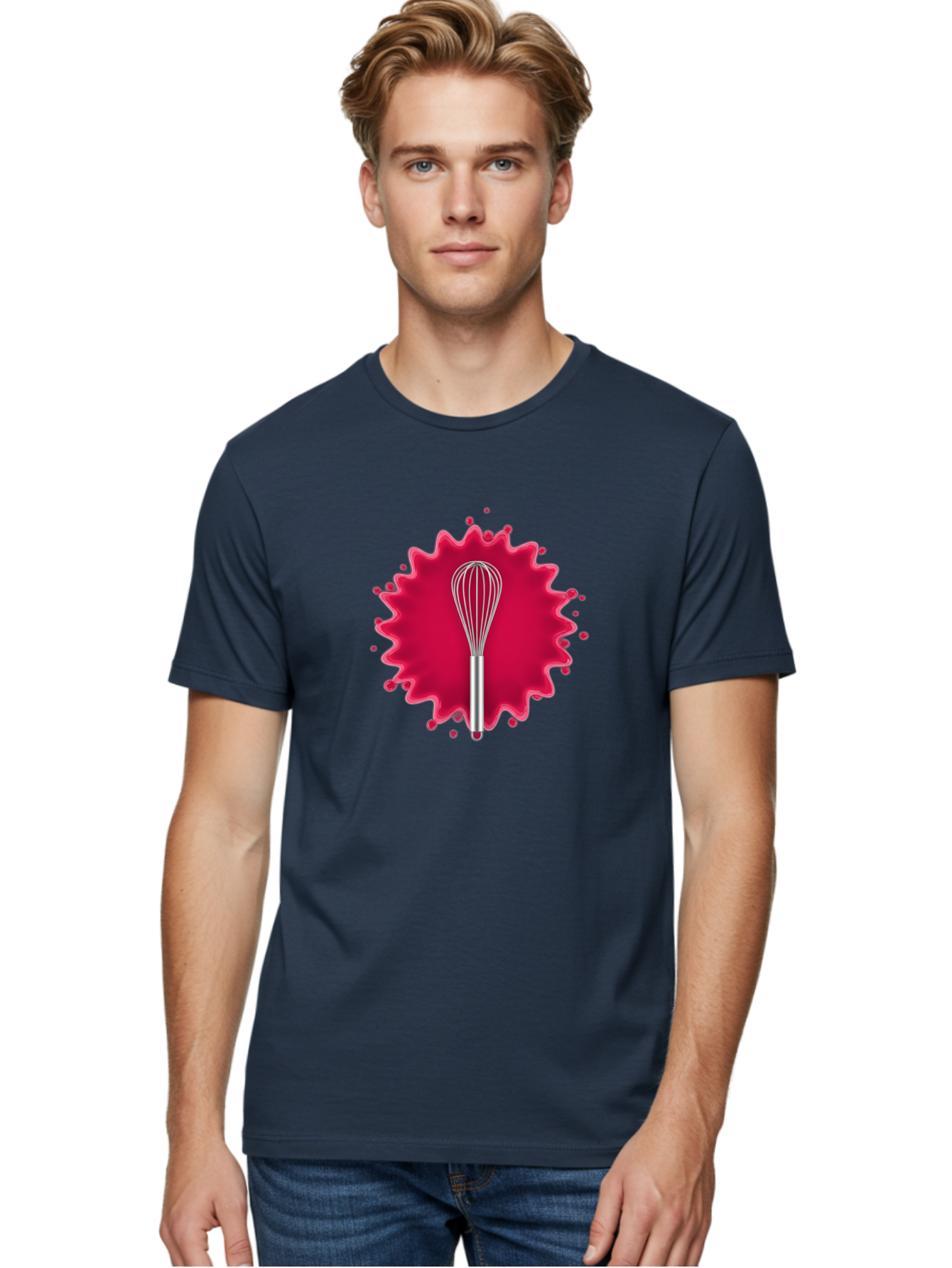 Whisk-1 Men'S Graphic Tee, 100% Cotton, Comfortable Casual Summer Wear, Machine Washable, Cooking Utensil, Kitchen Tool, Stainless Steel Whisk, Mixing, Blending, Recipe, Baking, Sweet Treats, Culinary, Cooking Essentials Bad912