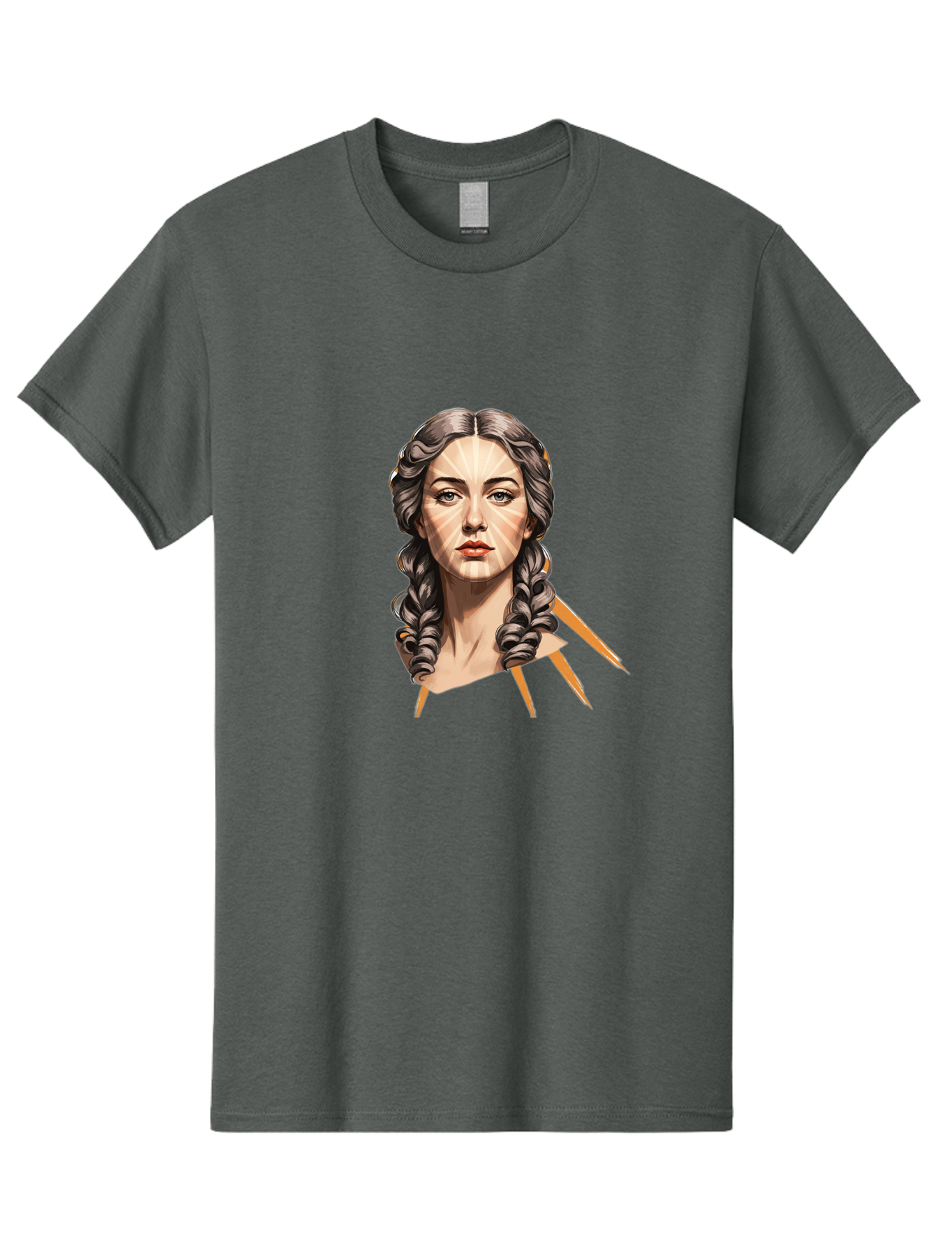 Woman-With-Braids Men'S Graphic Tee, 100% Cotton, Comfortable Casual Summer Wear, Machine Washable, Illustration Of A Woman, Braided Hair, Geometric Lines, Face Mapping, Digital Art, Modern Illustration, Creative Portrait, Artistic Expression Bad931