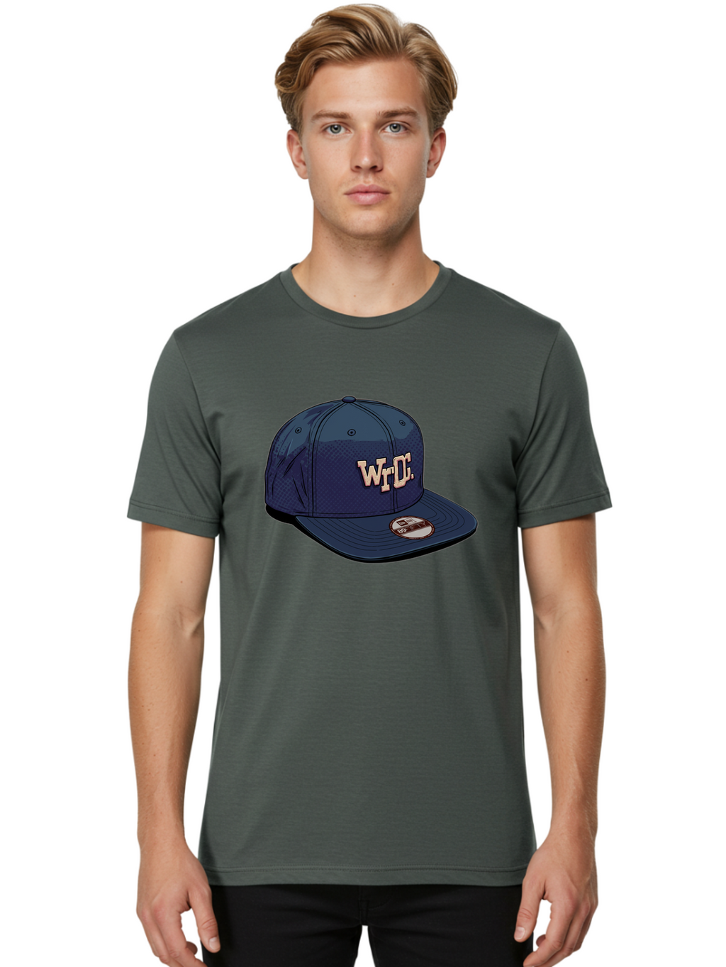 Wrdc-Baseball-Cap Men'S Graphic Tee, 100% Cotton, Comfortable Casual Summer Wear, Machine Washable, Navy Blue Baseball Cap, Trendy Hat, Streetwear Fashion, Wrdc Logo, New Era 59Fifty, Sports Apparel, Logo Design, Fashion Accessory Bad934
